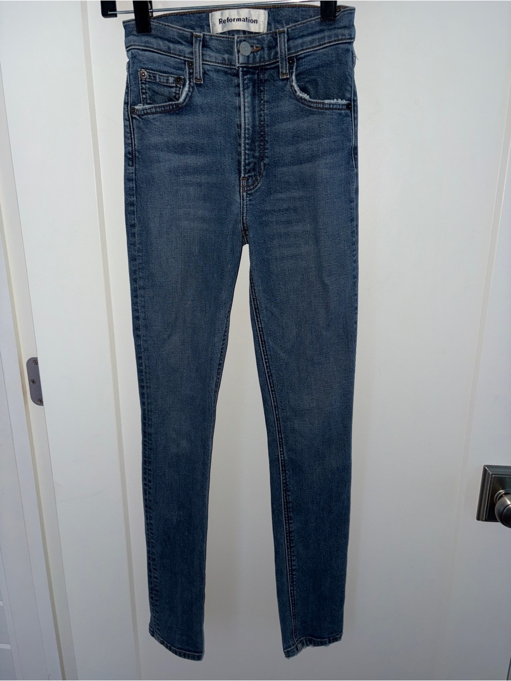 Reformation High & skinny jeans in Rhine wash sz 23 EUC LN